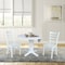 International Concepts 42 in. Solid Wood Round Drop Leaf Pedestal Table with 2 Dining Chairs in White K08-42DPT-23B-C617-2 - alternate 4